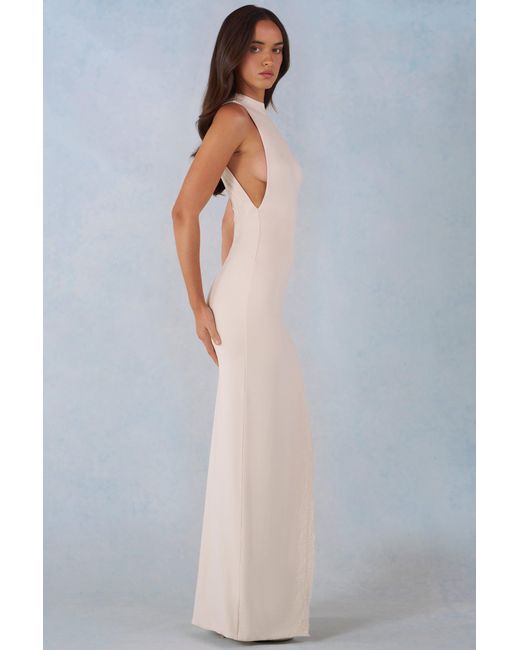 Oh Polly White Modal Halterneck Maxi Dress