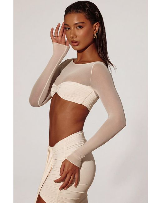 Oh Polly White Asymmetric Draped Mini Skirt