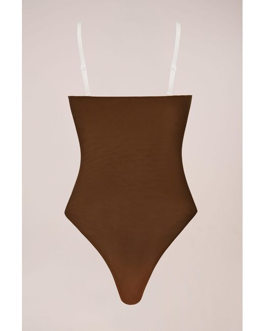 Oh Polly Brown Strapless Bodysuit