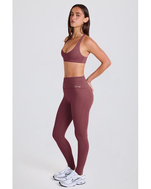 BO+TEE Purple Foldover Mid-Rise Stirrup Leggings