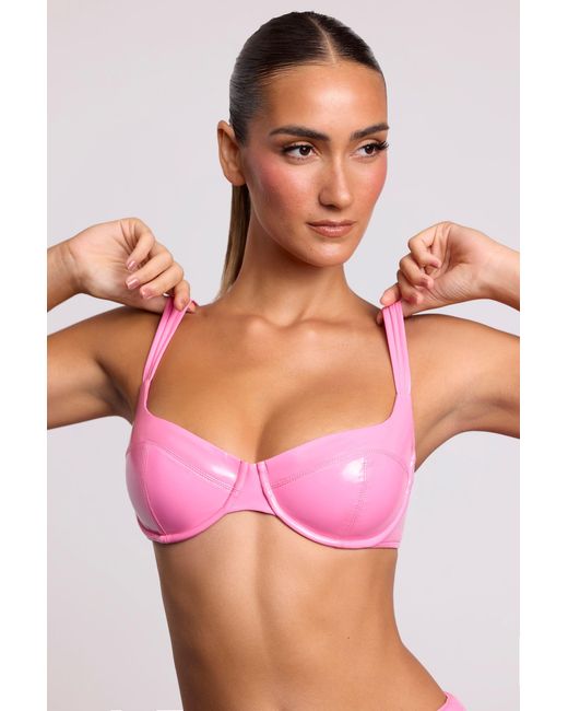 Oh Polly Pink Vinyl Underwired Bralette