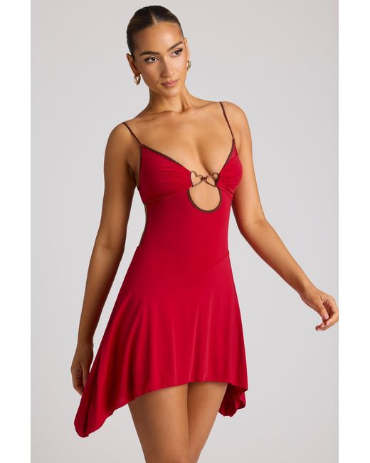 Oh Polly Red Contrast Binding Mini Dress