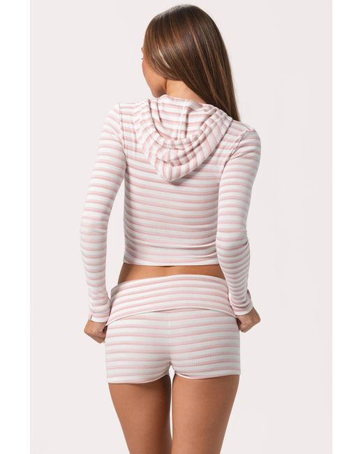 BO+TEE Pink Ribbed Jersey Mini Shorts