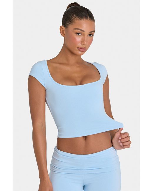 BO+TEE Blue Buttercloud Crop Top