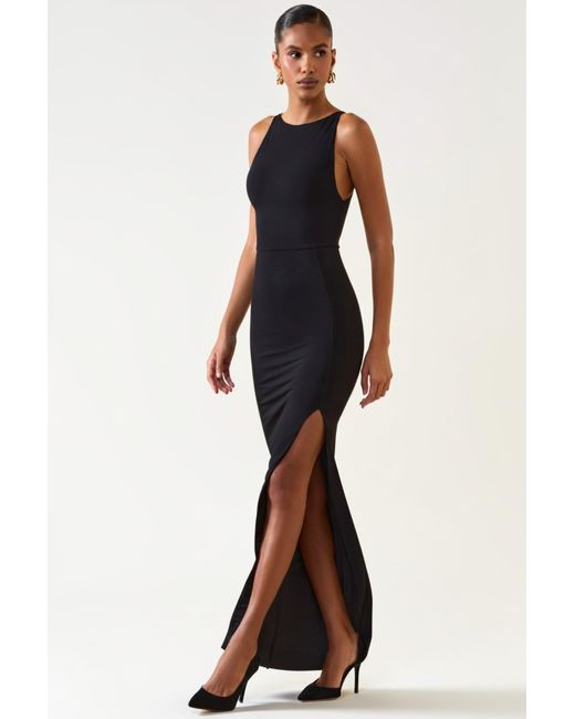 Oh Polly Black Modal Racerback Maxi Dress