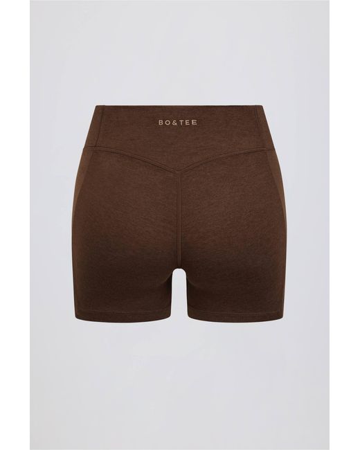 BO+TEE Brown Ruched Mini Shorts