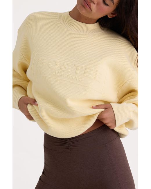 BO+TEE Yellow Ribbed Knit Oversized Jumper