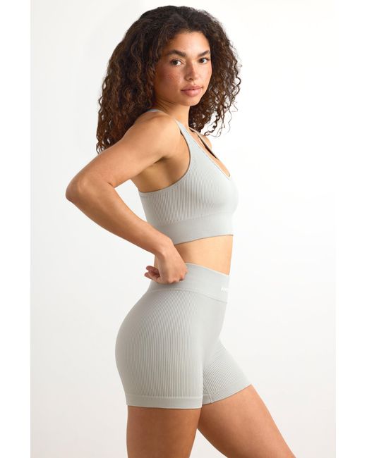 BO+TEE Gray Flexirib Mini Shorts