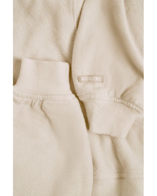 BO+TEE White Brushed Jersey Hooded Cropped Shrug