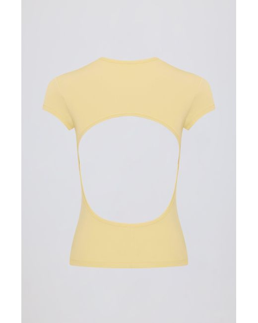 BO+TEE Yellow Cut-Out Longline T-Shirt