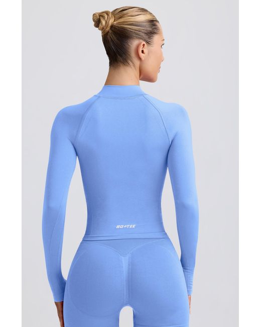 BO+TEE Blue Define Luxe Zip-Up Jacket
