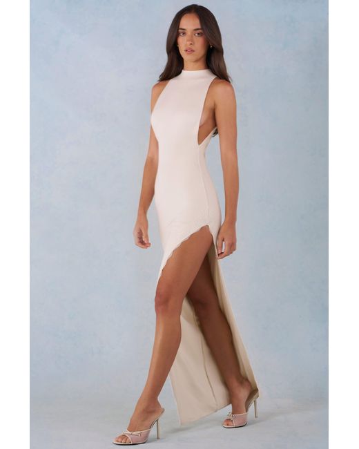 Oh Polly White Modal Halterneck Maxi Dress