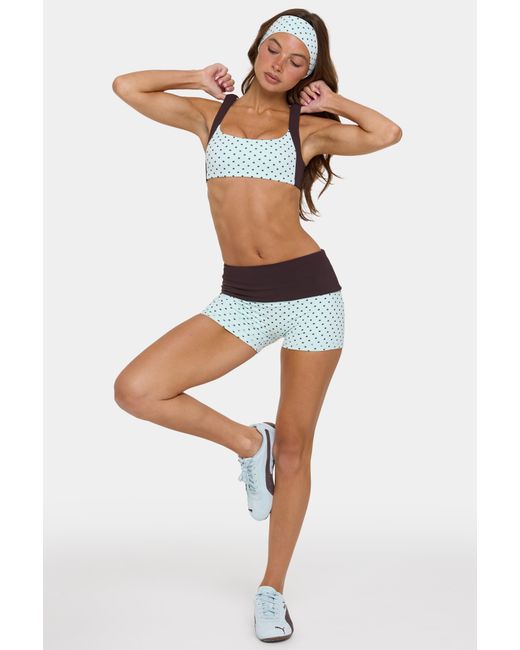 BO+TEE Green Soft Active Foldover Mini Shorts