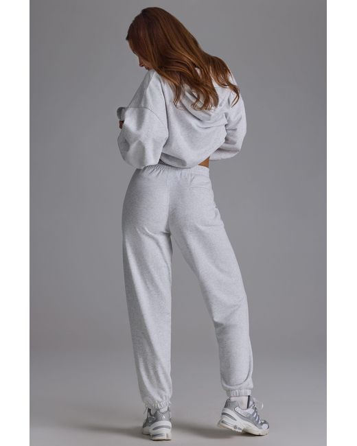 BO+TEE Gray Soft Cotton Jersey Relaxed Mid-Rise Joggers