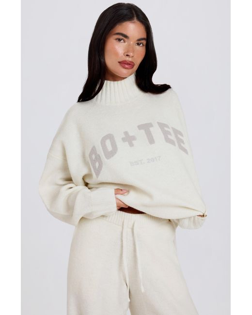 BO+TEE White Soft Knit Oversized Jumper