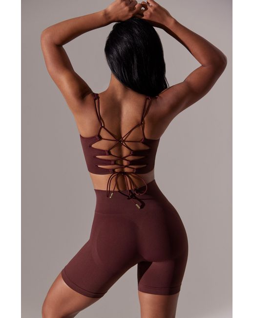 BO+TEE Red High Waist Super Sculpt Biker Shorts