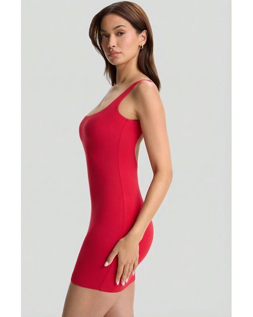 Oh Polly Red Low-Back Bodycon Mini Dress