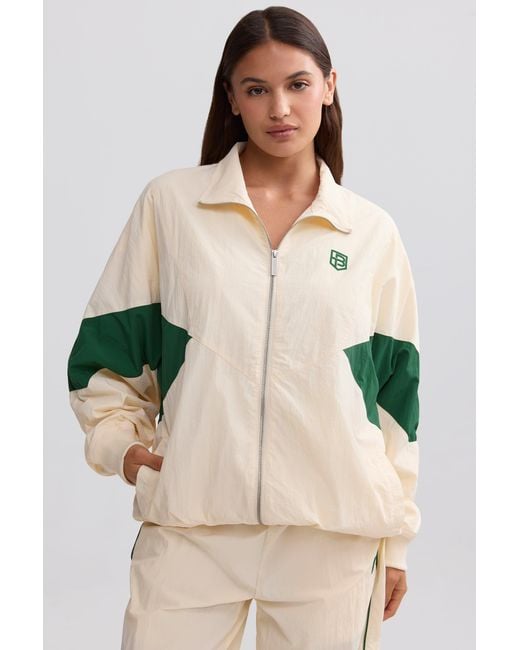 BO+TEE Natural Oversized Colourblock Track Jacket