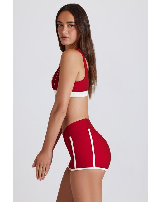 BO+TEE Red Soft Active Contrast Mini Shorts