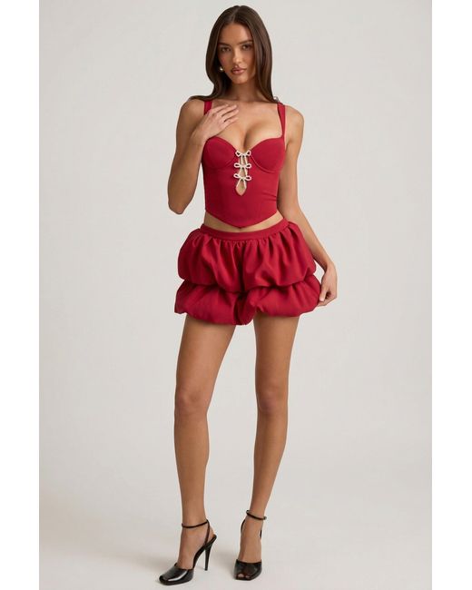 Oh Polly Layered Bubble Hem Mid-Rise Mini Skirt