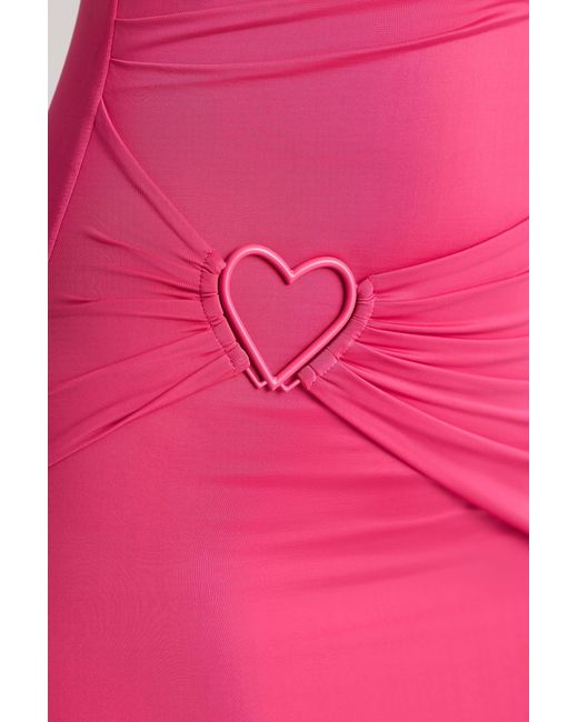 Oh Polly Pink Multiwear Cowl Neck Wrap Over Evening Gown