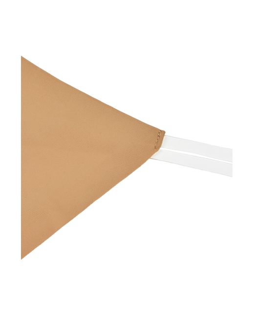 Oh Polly Brown Seamless Knit Clear Strap Thong