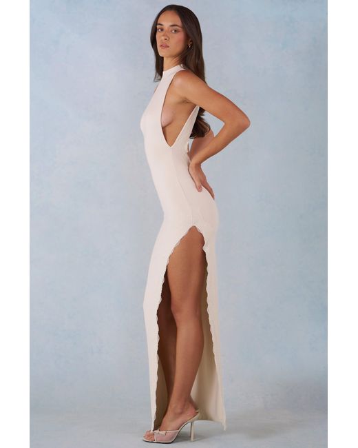 Oh Polly White Modal Halterneck Maxi Dress