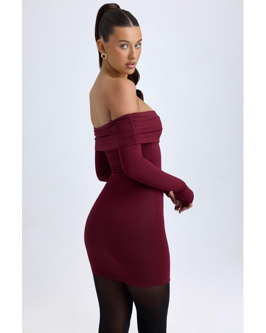 Oh Polly Red Modal Off-Shoulder Mini Dress