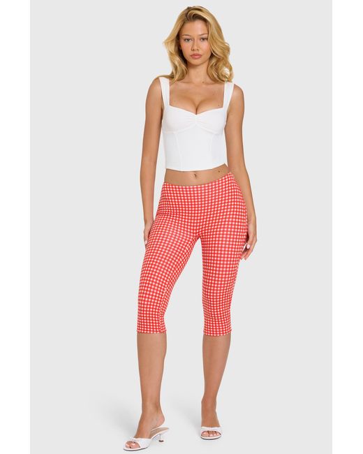 Oh Polly Red Modal Capri Leggings