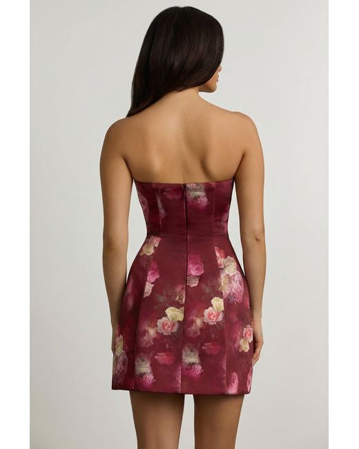 Oh Polly Multicolor Strapless Structured Tulip Mini Dress