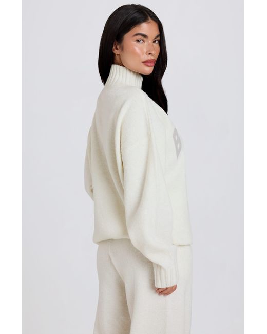 BO+TEE White Soft Knit Oversized Jumper