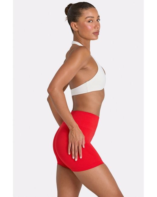 BO+TEE Red Define Luxe High-Waist Mini Shorts