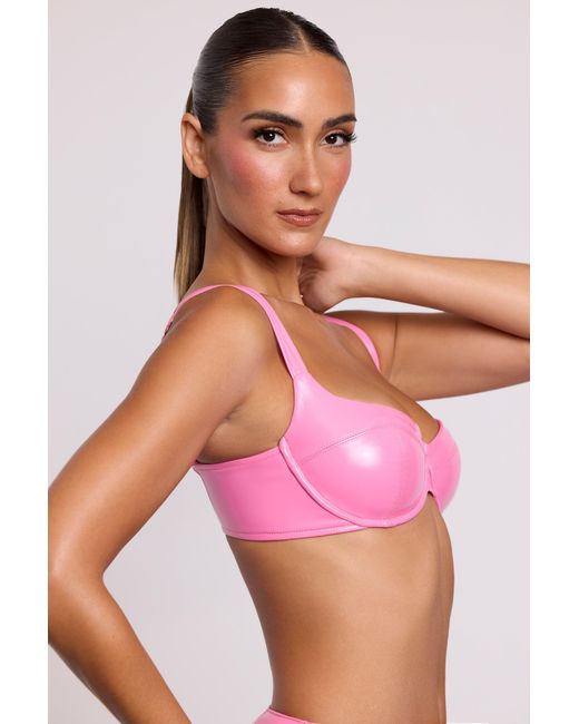 Oh Polly Pink Vinyl Underwired Bralette