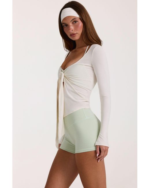 BO+TEE White Buttercloud Tie-Front Top