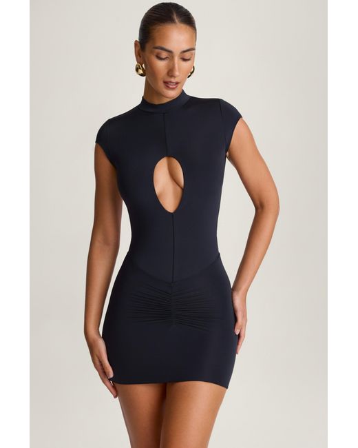 Oh Polly Black Ruched Mini Skirt