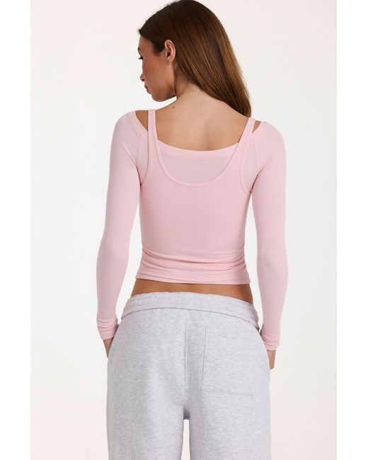 BO+TEE Pink Buttercloud Layered Top