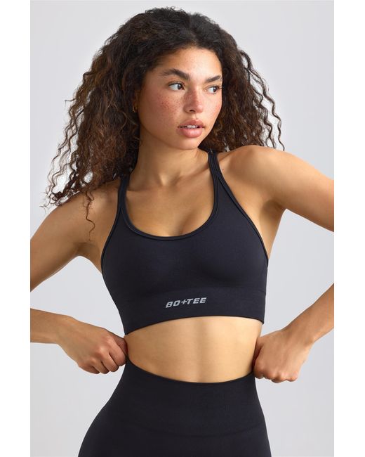 BO+TEE Black Strappy Define Luxe Sports Bra