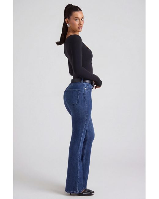 Oh Polly Blue High-Rise Flared Jeans