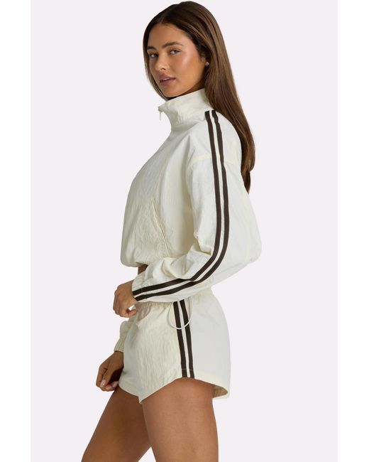 BO+TEE White Woven Zip-Up Track Jacket