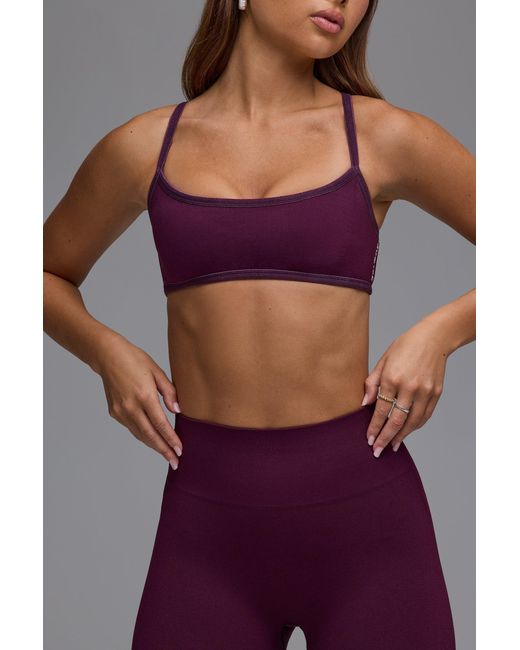 BO+TEE Purple Define Luxe Multiway Open-Back Sports Bra