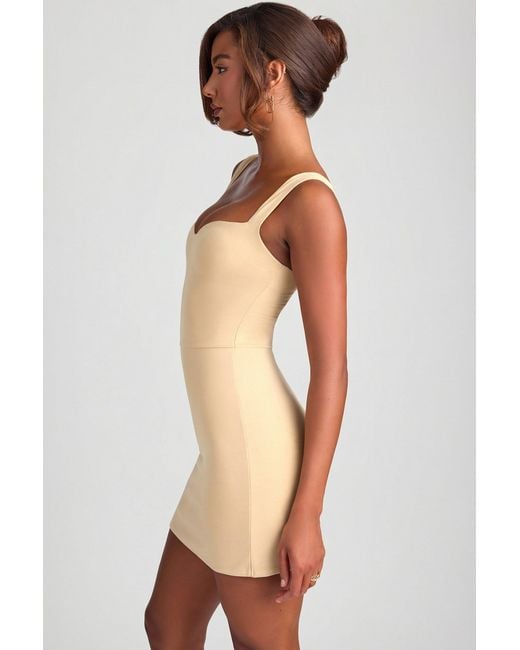 Oh Polly Natural Modal Sweetheart Neckline Bodycon Mini Dress