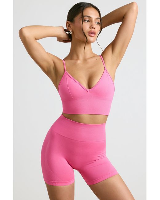BO+TEE Pink Define Luxe High-Waist Mini Shorts