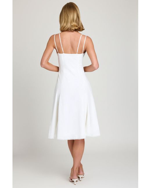 Oh Polly White Bow-Detail A-Line Midi Dress