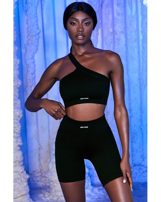 BO+TEE Black Ribbed Biker Shorts