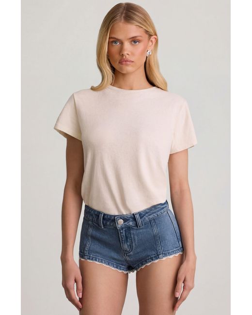 Oh Polly Blue Low-Rise Hot Pants