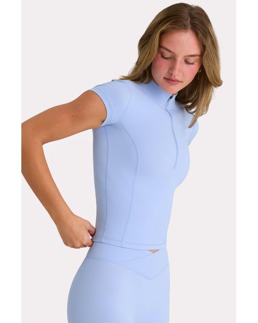 BO+TEE Blue Soft Active Quarter-Zip Top