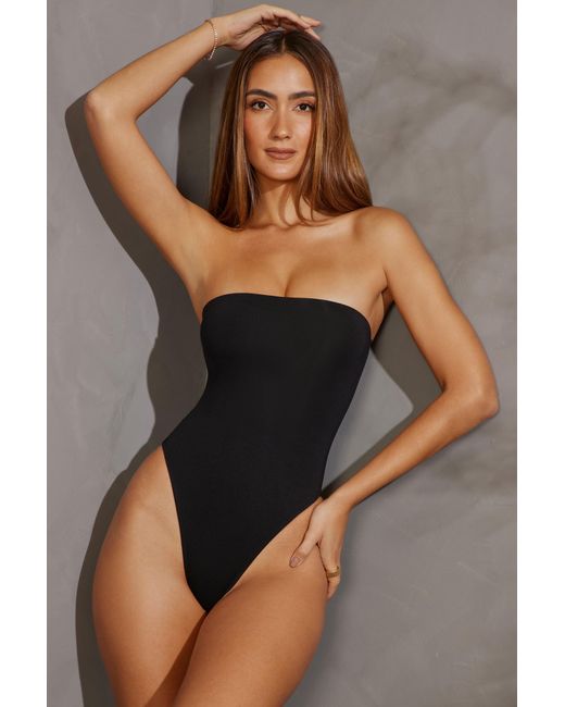 Oh Polly Black Bandeau Bodysuit