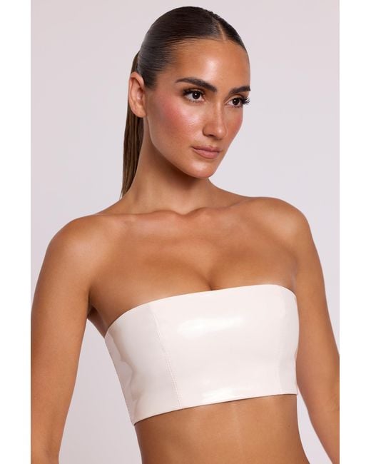 Oh Polly White Vinyl Bandeau Bralette