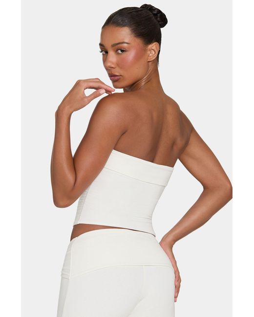 BO+TEE White Buttercloud Slouchy Off-Shoulder Top