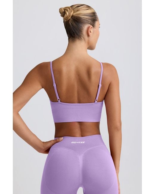 BO+TEE Purple Define Luxe V-Neck Sports Bra
